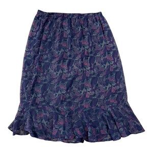 Anthony Richards 18W Plus Size Dotted Ruffle Hem Midi Skirt Blue